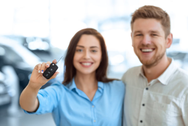 Couple with car keys